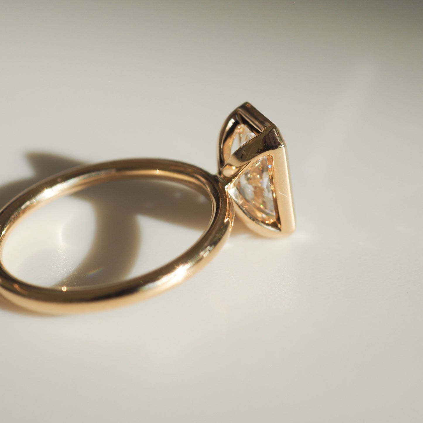 2.5 CT Radiant Cut Bezel Lab Grown Diamond Engagement Ring