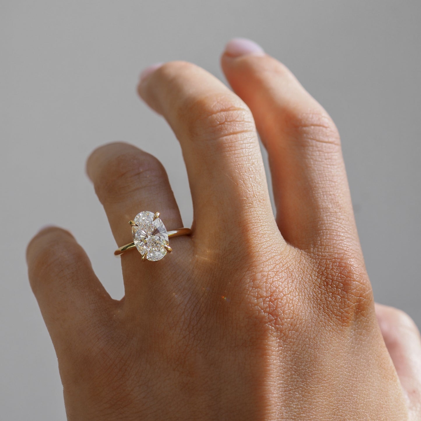 3.02 CT Oval Cut Solitaire Lab Grown Diamond Engagement Ring