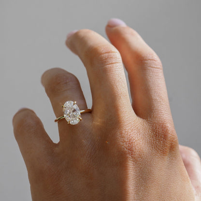 3.02 CT Oval Cut Solitaire Lab Grown Diamond Engagement Ring