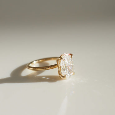 3.02 CT Oval Cut Solitaire Lab Grown Diamond Engagement Ring