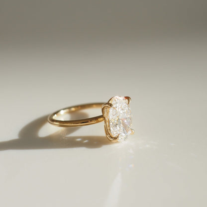 3.02 CT Oval Cut Solitaire Lab Grown Diamond Engagement Ring