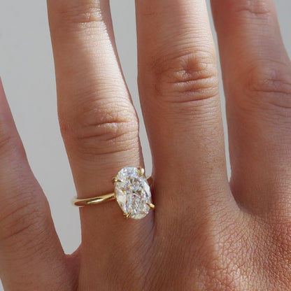 3.02 CT Oval Cut Solitaire Lab Grown Diamond Engagement Ring