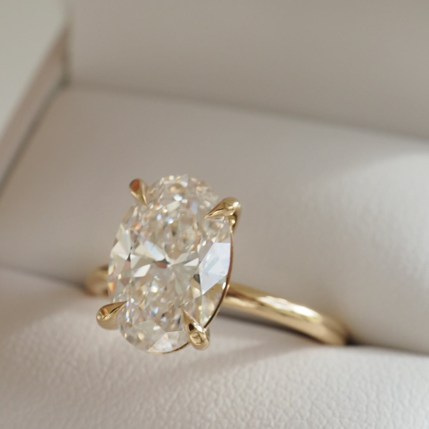 3.02 CT Oval Cut Solitaire Lab Grown Diamond Engagement Ring