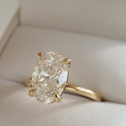 3.02 CT Oval Cut Solitaire Lab Grown Diamond Engagement Ring