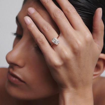 2 CT Elongated Cushion Cut Solitaire Lab Grown Diamond Engagement Ring