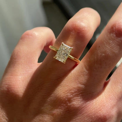 2.03 CT Radiant Cut Solitaire Lab Grown Diamond Engagement Ring