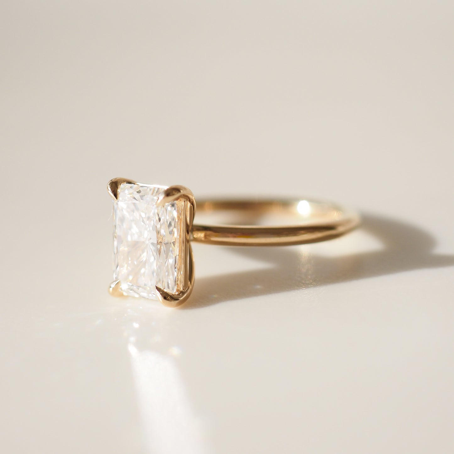 2.03 CT Radiant Cut Solitaire Lab Grown Diamond Engagement Ring