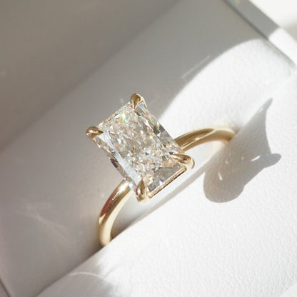 2.03 CT Radiant Cut Solitaire Lab Grown Diamond Engagement Ring