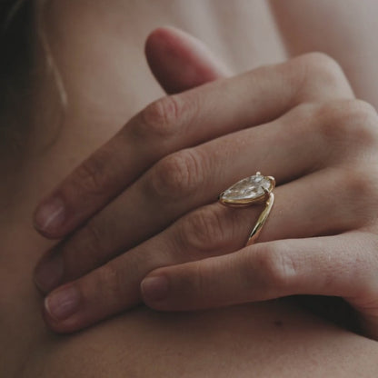 4.10 CT Pear Cut Solitaire Lab Grown Diamond Engagement Ring