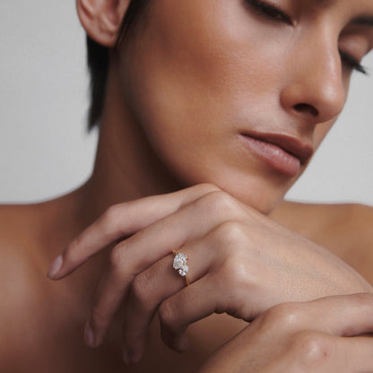 1.28 TCW Pear Cut  Toi Et Moi Lab Grown Diamond Engagement Ring