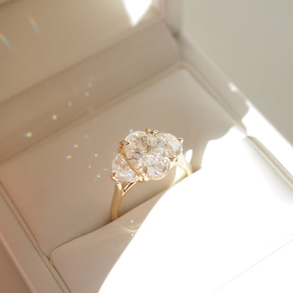 2.5 CT Oval Cut Three Stones Lab Grown Diamond Engagement Ring