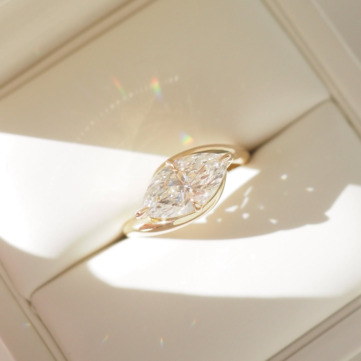 2.02 CT Marquise Cut Solitaire Lab Grown Diamond Engagement Ring