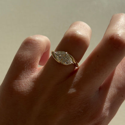 2.02 CT Marquise Cut Solitaire Lab Grown Diamond Engagement Ring