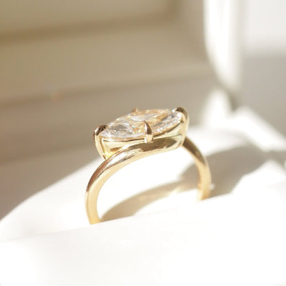 2.02 CT Marquise Cut Solitaire Lab Grown Diamond Engagement Ring