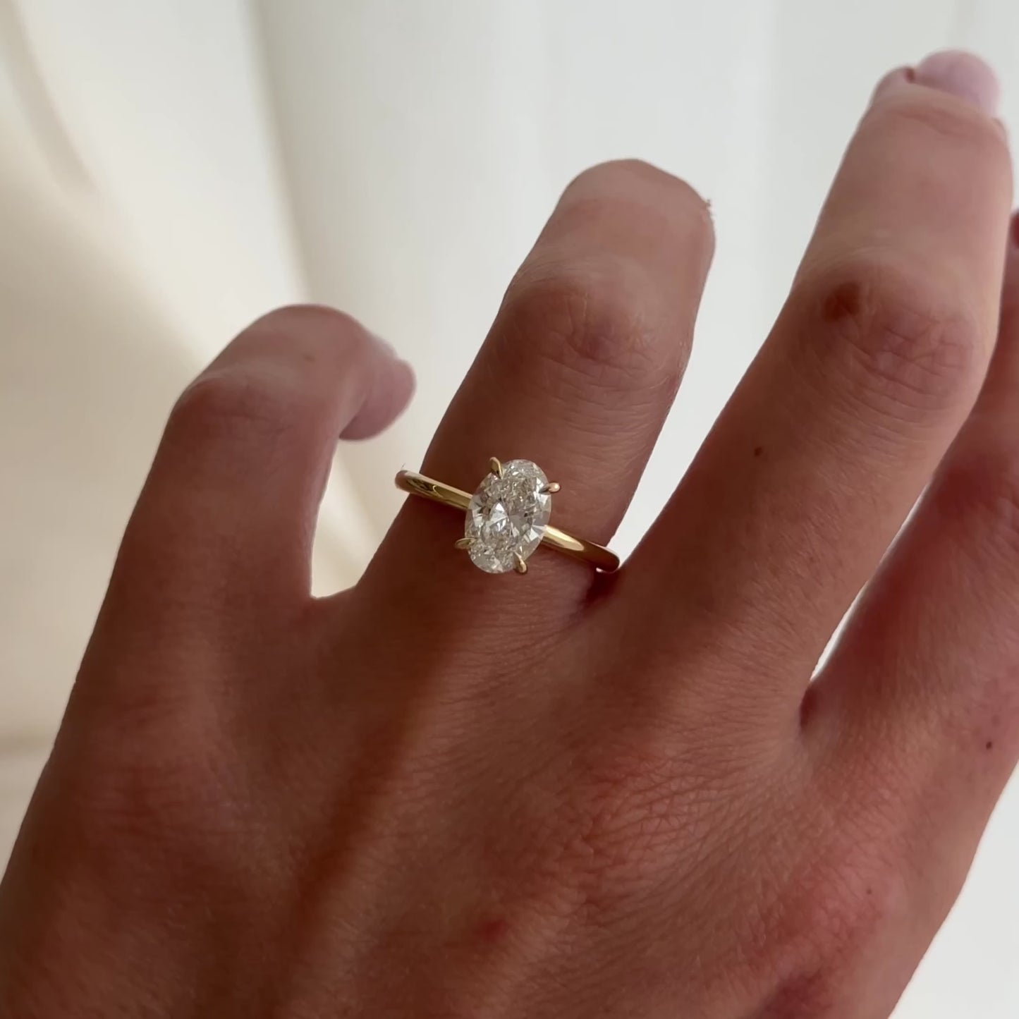 1.56 CT Oval Cut Solitaire Lab Grown Diamond Engagement Ring