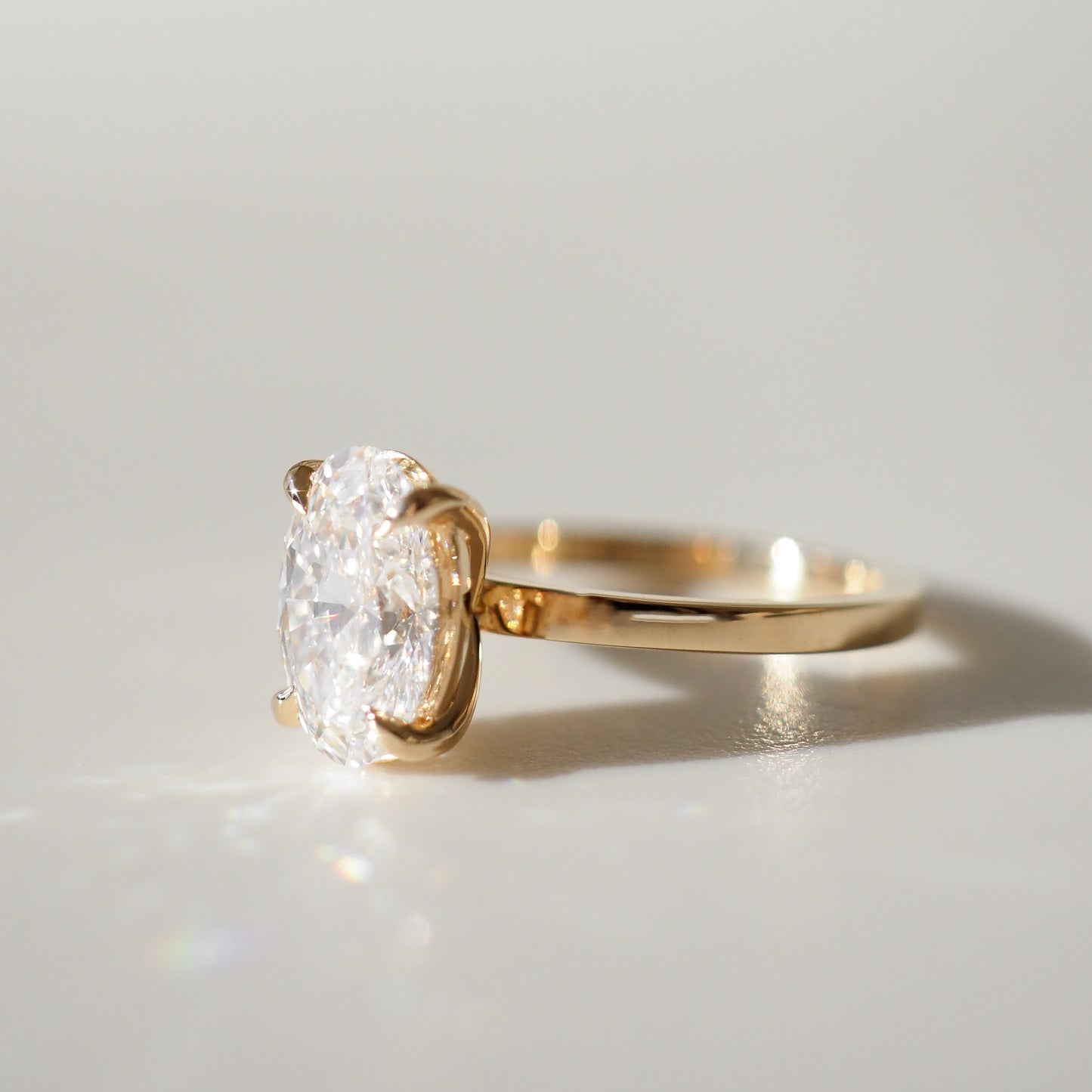 2.02 CT Oval Cut Solitaire Lab Grown Diamond Engagement Ring