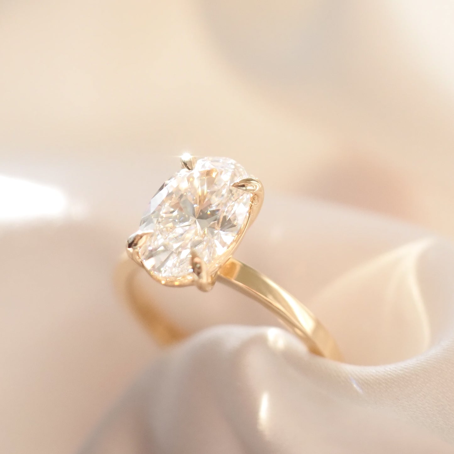 2.02 CT Oval Cut Solitaire Lab Grown Diamond Engagement Ring