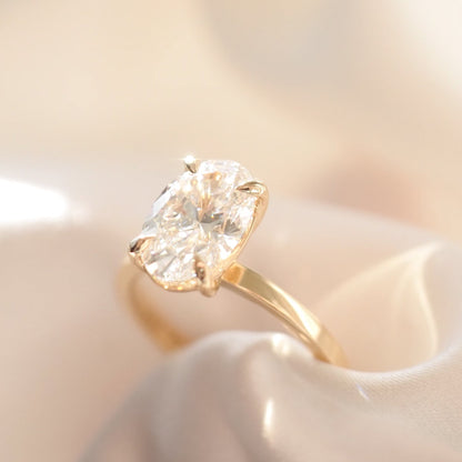 2.02 CT Oval Cut Solitaire Lab Grown Diamond Engagement Ring