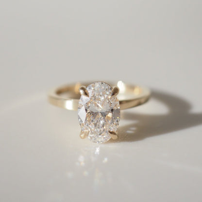 2.02 CT Oval Cut Solitaire Lab Grown Diamond Engagement Ring