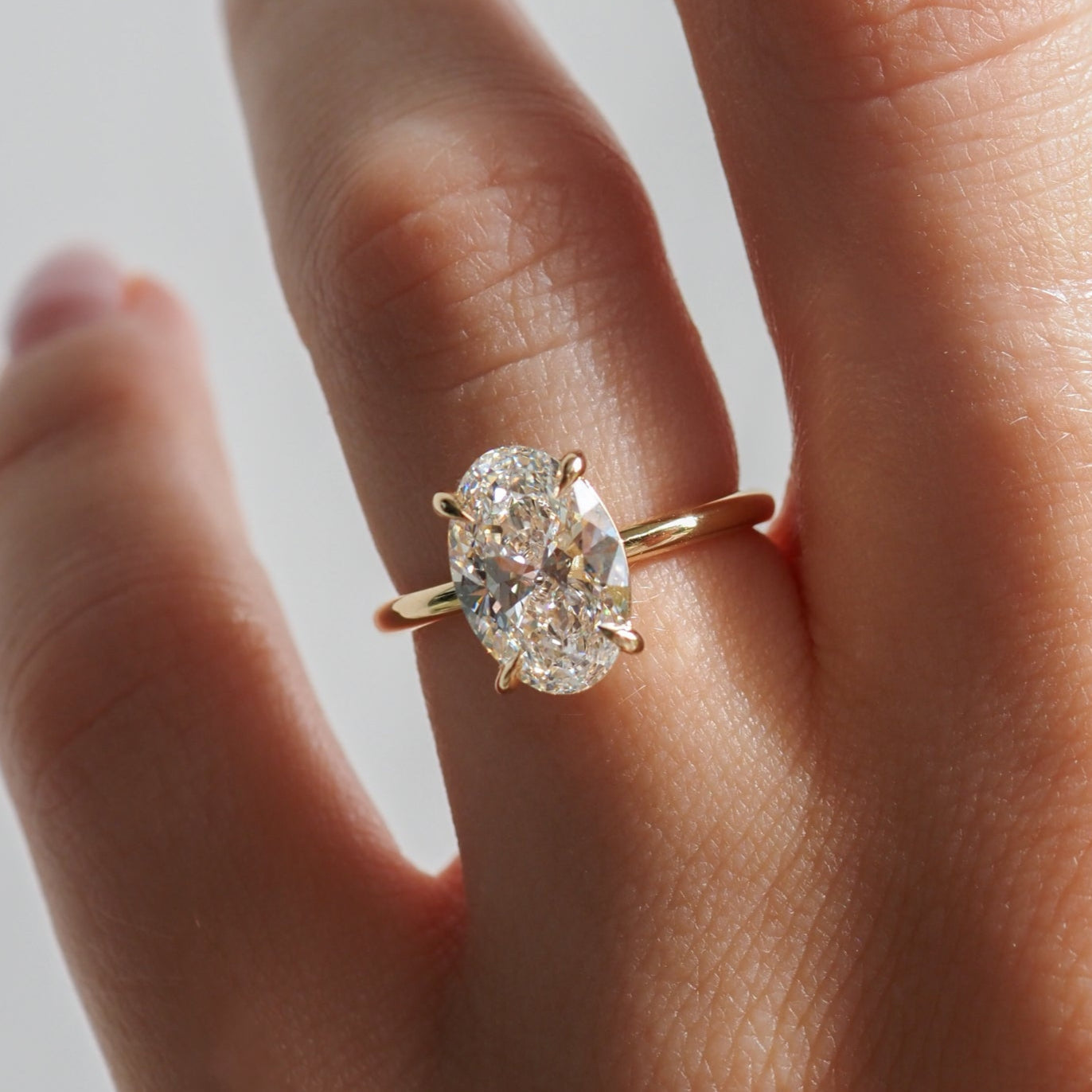 2.53 CT Oval Cut Solitaire Lab Grown Diamond Engagement Ring