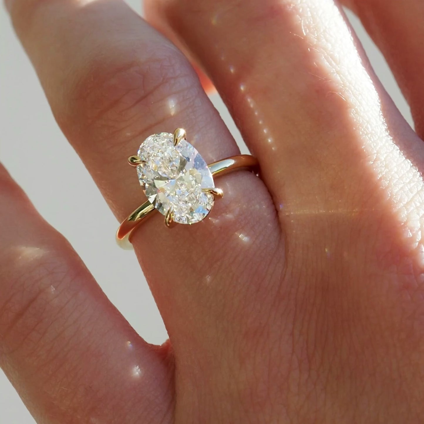 2.53 CT Oval Cut Solitaire Lab Grown Diamond Engagement Ring