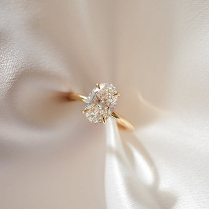 2.09 CT Oval Cut Solitaire Lab Grown Diamond Engagement Ring