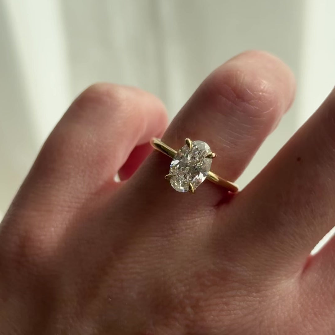 2.09 CT Oval Cut Solitaire Lab Grown Diamond Engagement Ring