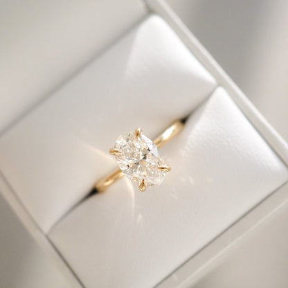 2.09 CT Oval Cut Solitaire Lab Grown Diamond Engagement Ring