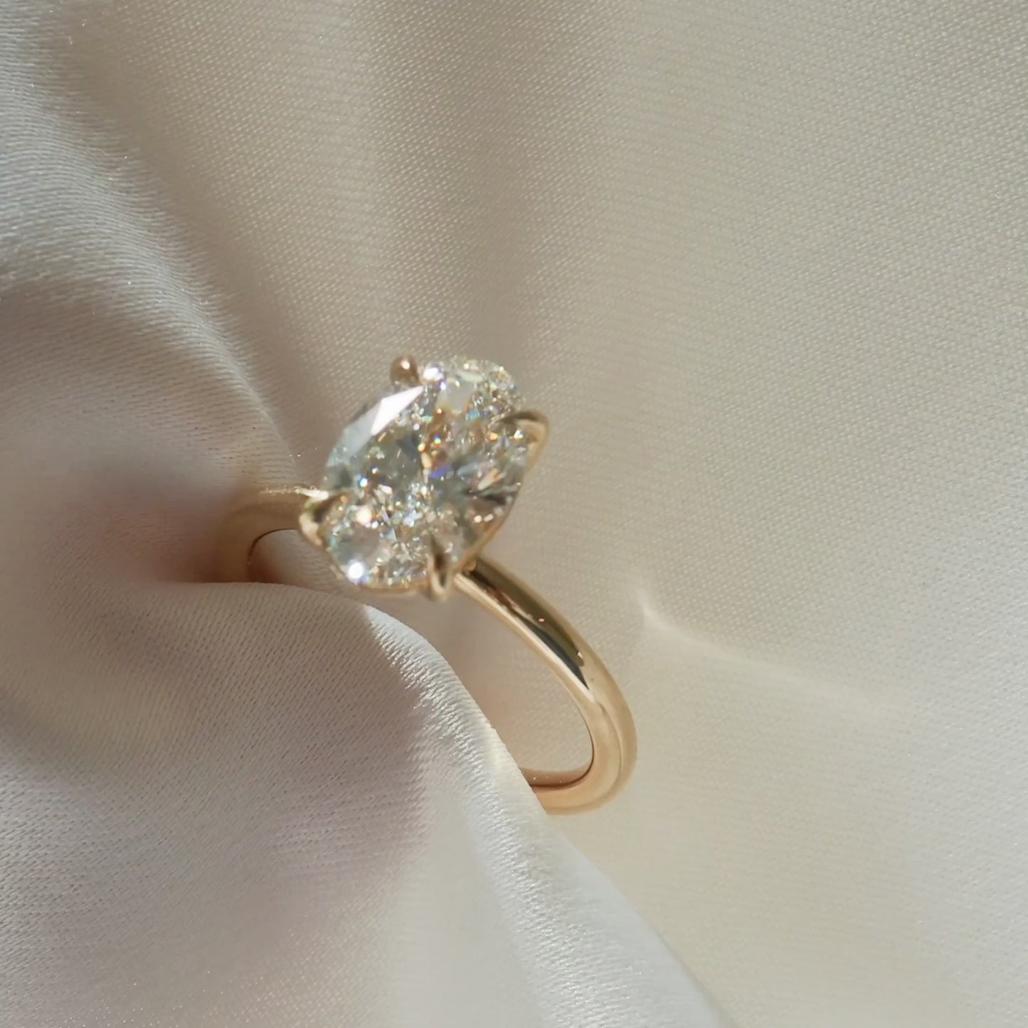 2.09 CT Oval Cut Solitaire Lab Grown Diamond Engagement Ring