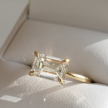 3.06 CT Emerald Cut Solitaire Lab Grown Diamond Engagement Ring