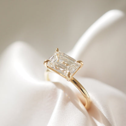3.06 CT Emerald Cut Solitaire Lab Grown Diamond Engagement Ring