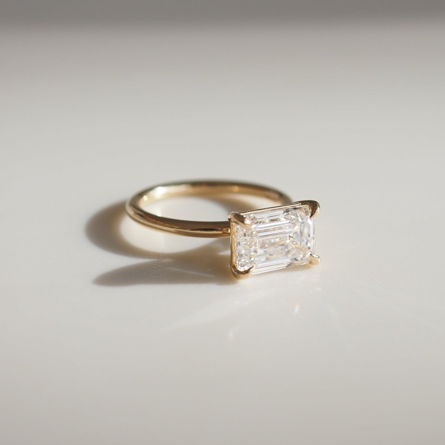 3.06 CT Emerald Cut Solitaire Lab Grown Diamond Engagement Ring