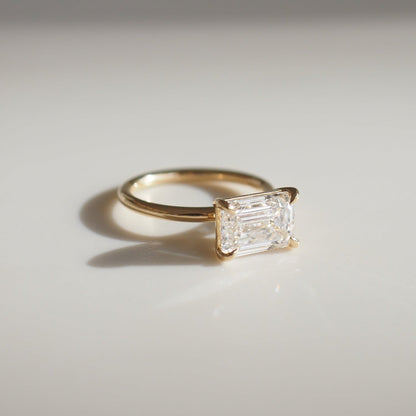 3.06 CT Emerald Cut Solitaire Lab Grown Diamond Engagement Ring