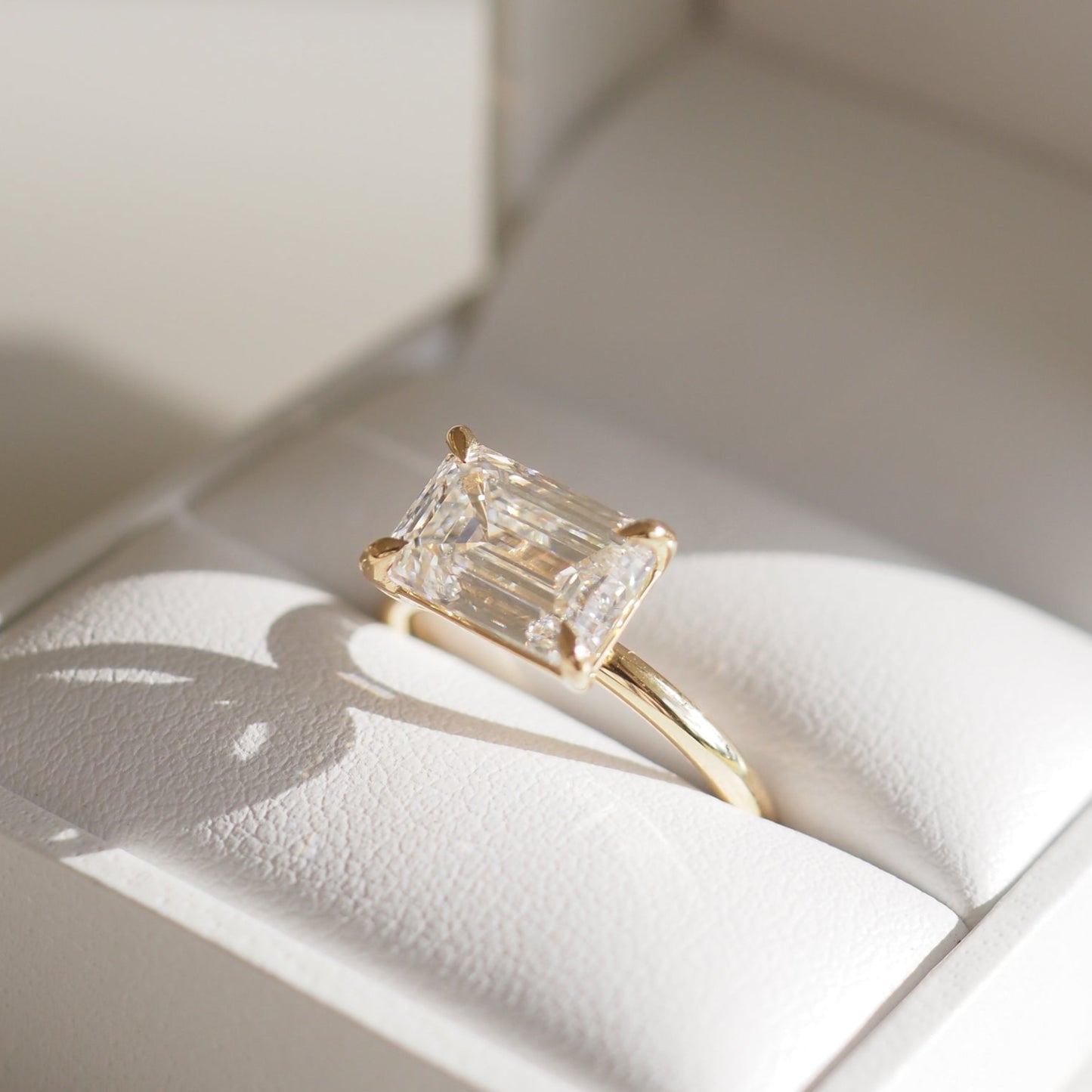 3.06 CT Emerald Cut Solitaire Lab Grown Diamond Engagement Ring