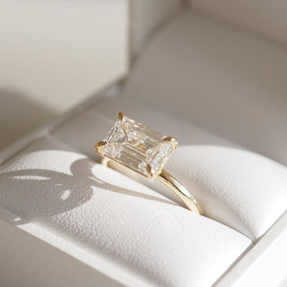 3.06 CT Emerald Cut Solitaire Lab Grown Diamond Engagement Ring