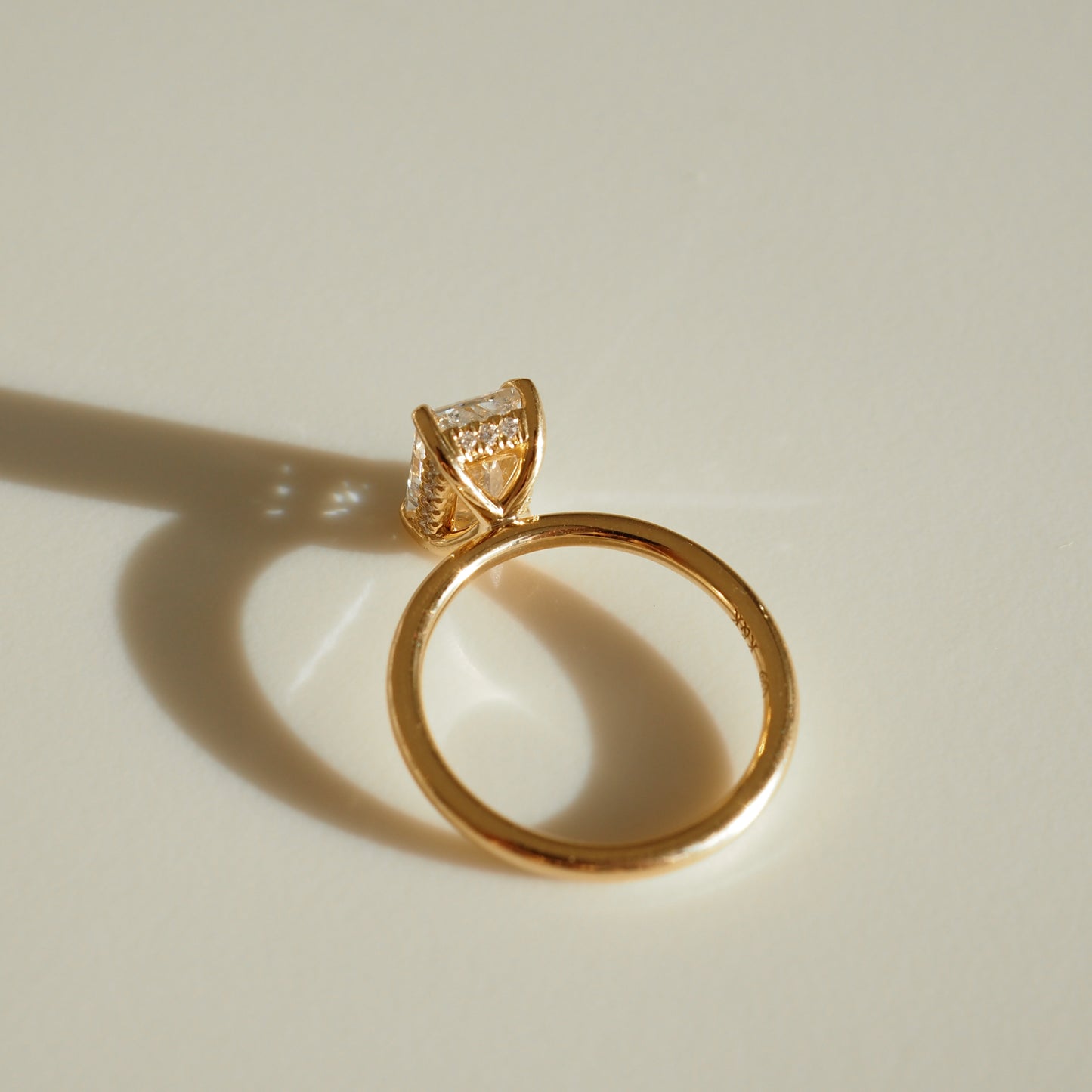 2.5 CT Radiant Cut Hidden Halo Lab Grown Diamond Engagement Ring