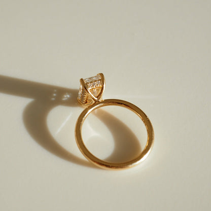 2.5 CT Radiant Cut Hidden Halo Lab Grown Diamond Engagement Ring