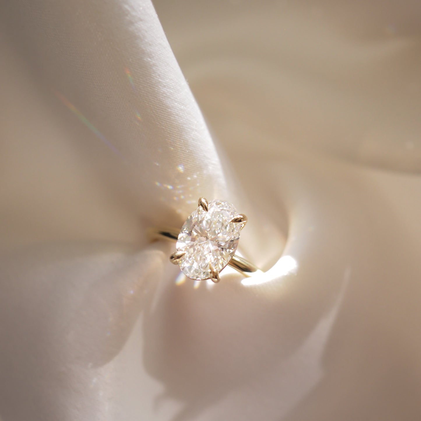 2.05 CT Oval Cut Solitaire Lab Grown Diamond Engagement Ring