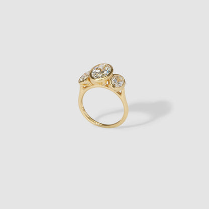 1.54 CT Oval Cut Three Stones Lab Grown Diamond Engagement Ring