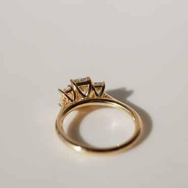 1.57 CT Emerald Cut Three Stones Lab Grown Diamond Engagement Ring