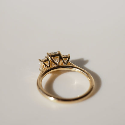 1.57 CT Emerald Cut Three Stones Lab Grown Diamond Engagement Ring