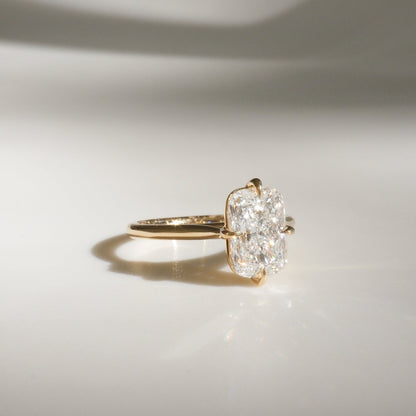 2.08 CT Enlongated Cushion Cut Solitaire Lab Grown Diamond Engagement Ring