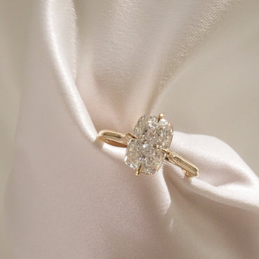 2.08 CT Enlongated Cushion Cut Solitaire Lab Grown Diamond Engagement Ring