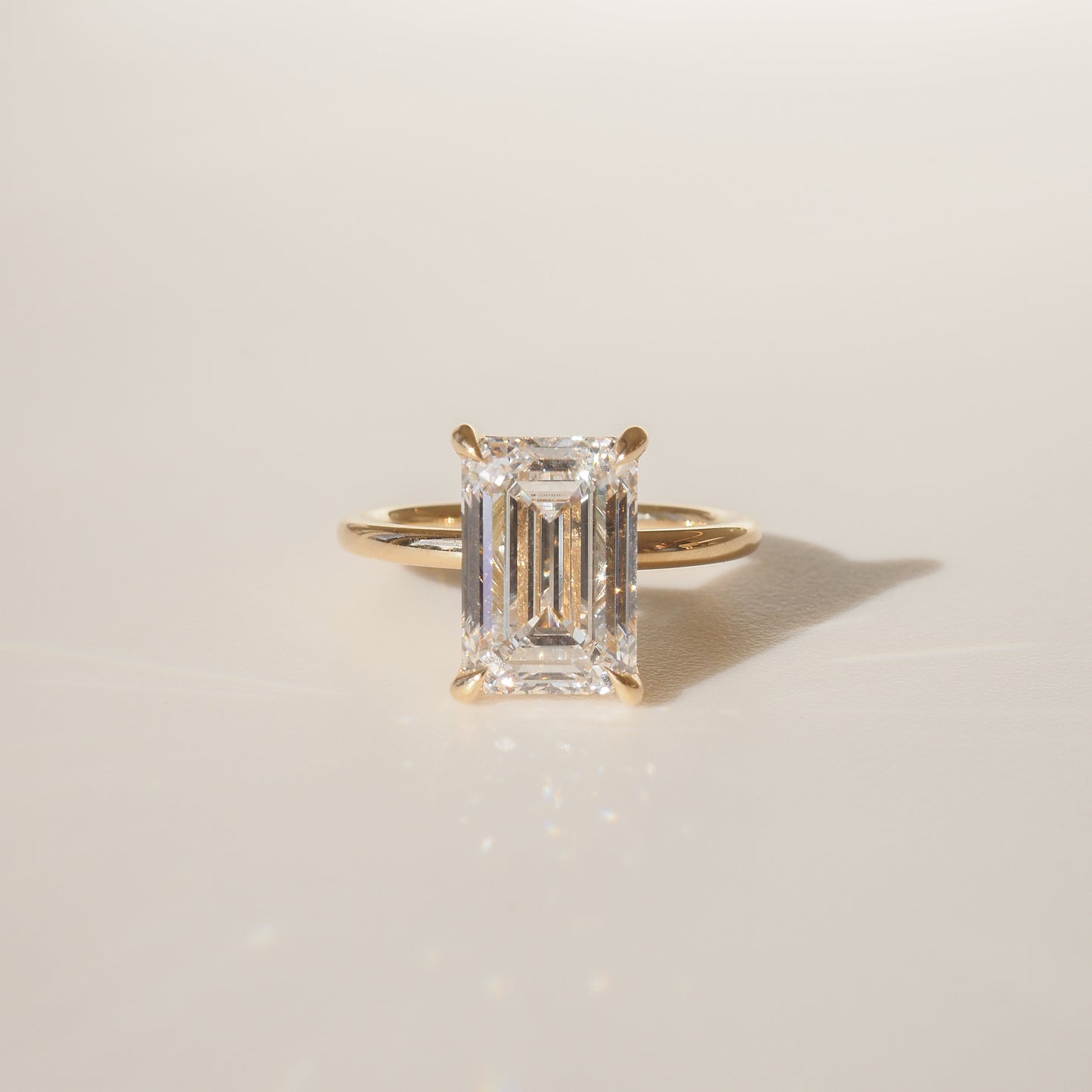 4.06 CT Emerald Cut Solitaire Lab Grown Diamond Engagement Ring