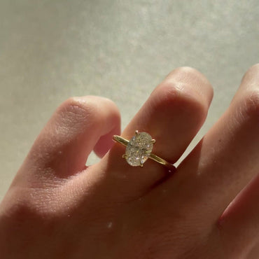 1.55 CT Oval Cut Solitaire Lab Grown Diamond Engagement Ring