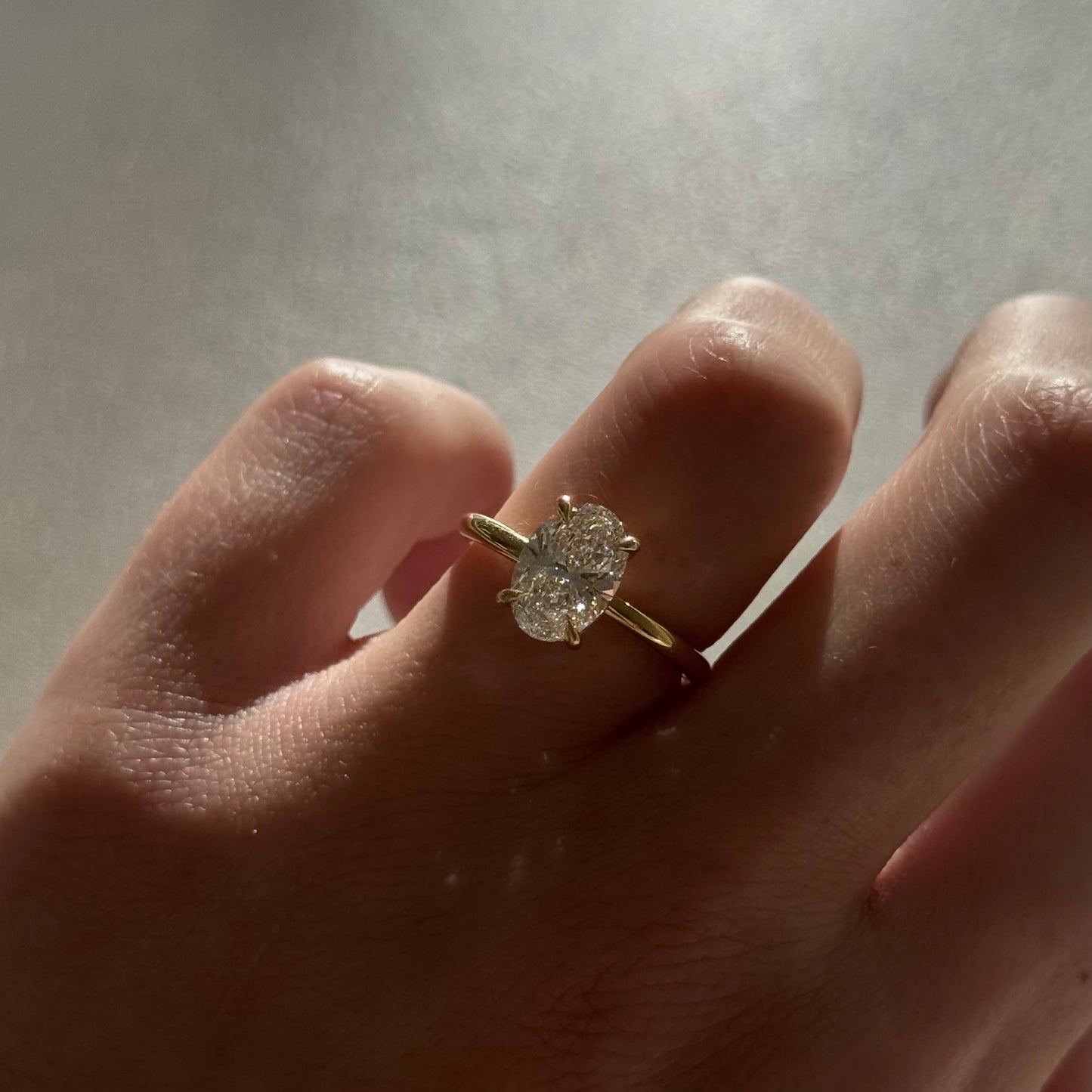 1.55 CT Oval Cut Solitaire Lab Grown Diamond Engagement Ring