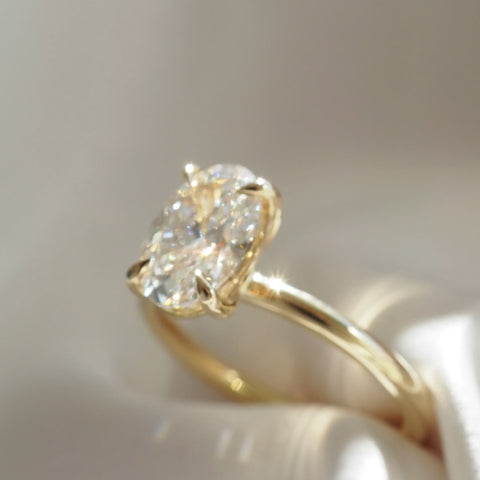1.55 CT Oval Cut Solitaire Lab Grown Diamond Engagement Ring