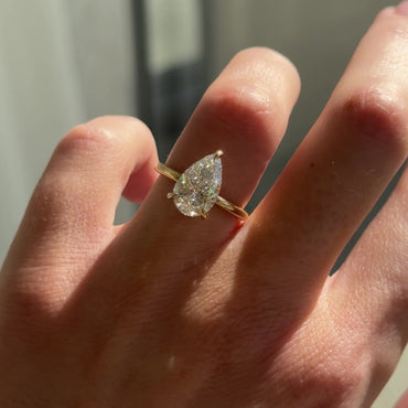 2.53 CT Pear Cut Solitaire Lab Grown Diamond Engagement Ring