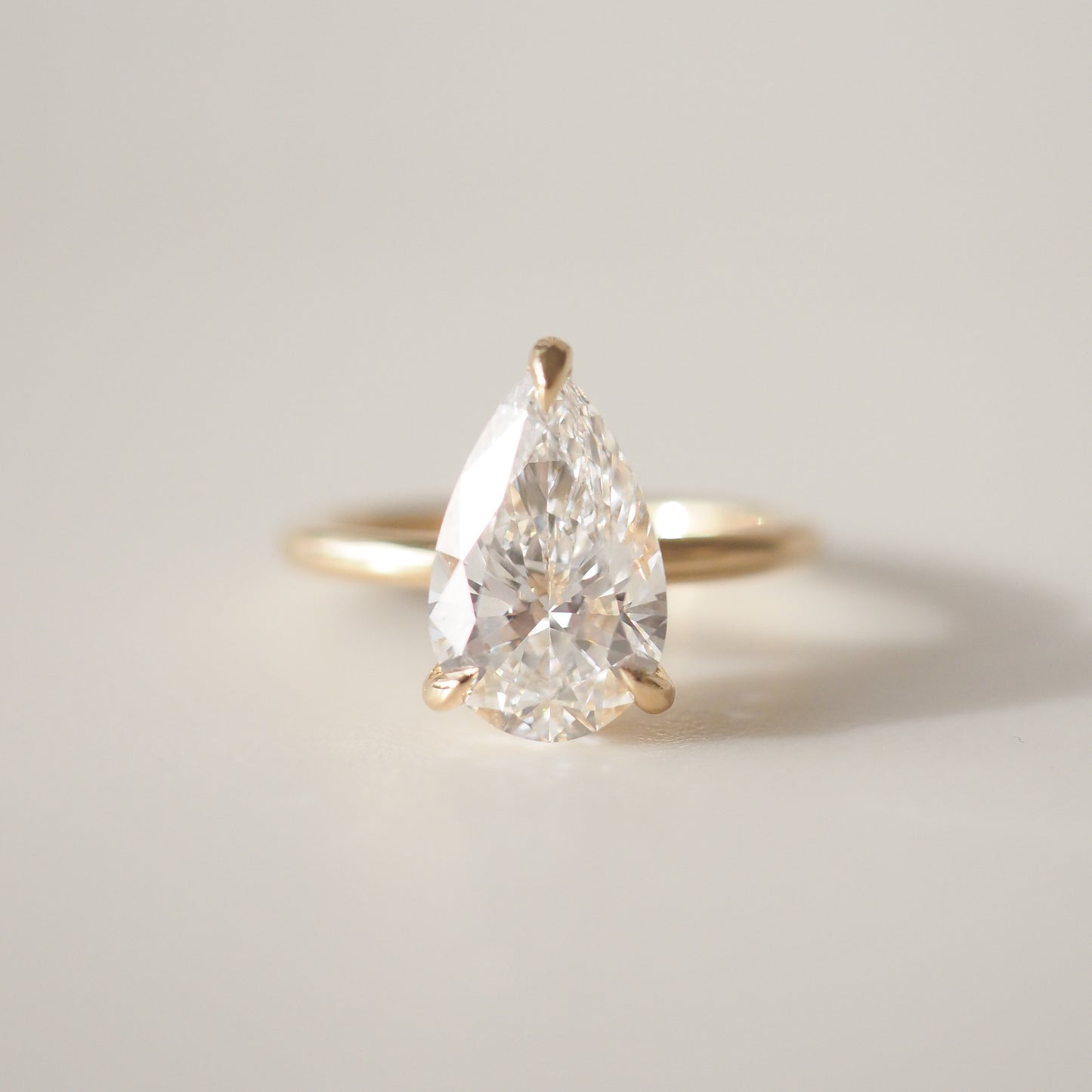 2.53 CT Pear Cut Solitaire Lab Grown Diamond Engagement Ring