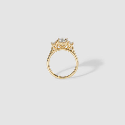 1.69 CT Oval Cut Three Stones Lab Grown Diamond Engagement Ring
